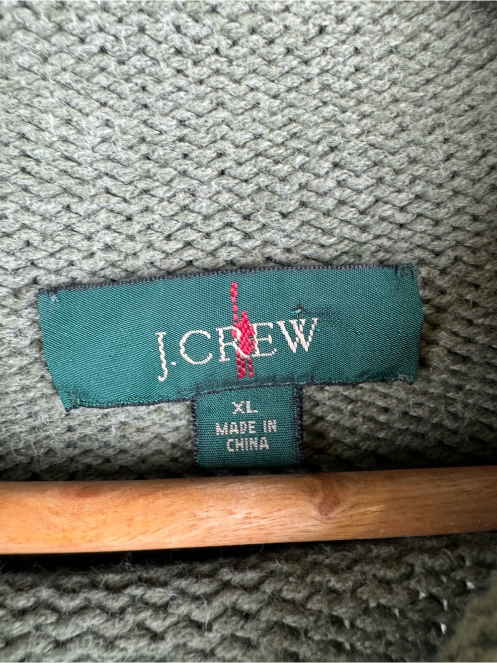 Vintage 90s J.Crew Roll Neck Sweater XL Sage Green Oversized Chunky Knit Coastal - Picture 2 of 10